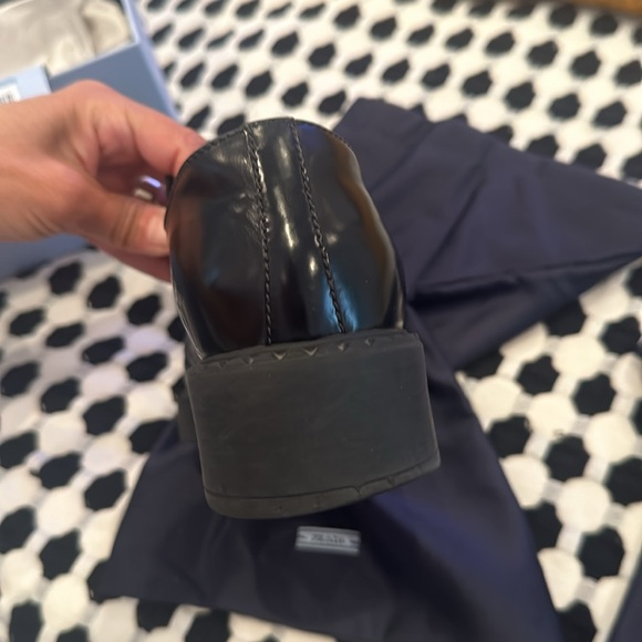 Prada Leather Triangle Logo Loafers Black 37 - Picture 11 of 12